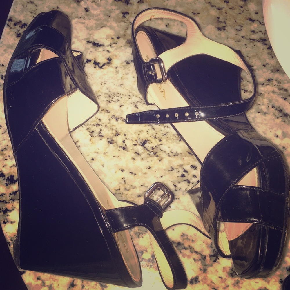 Prada Black wedges  size 37.5